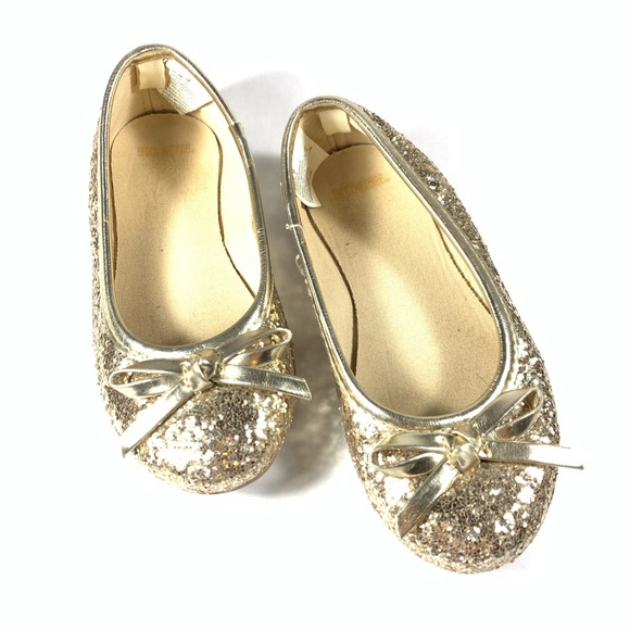 GYMBOREE Little Girls 9 Gold Glitter Ballet Flats - Picture 5 of 5